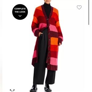 Farm Rio Tropical Stripes Midi Knit Cardigan